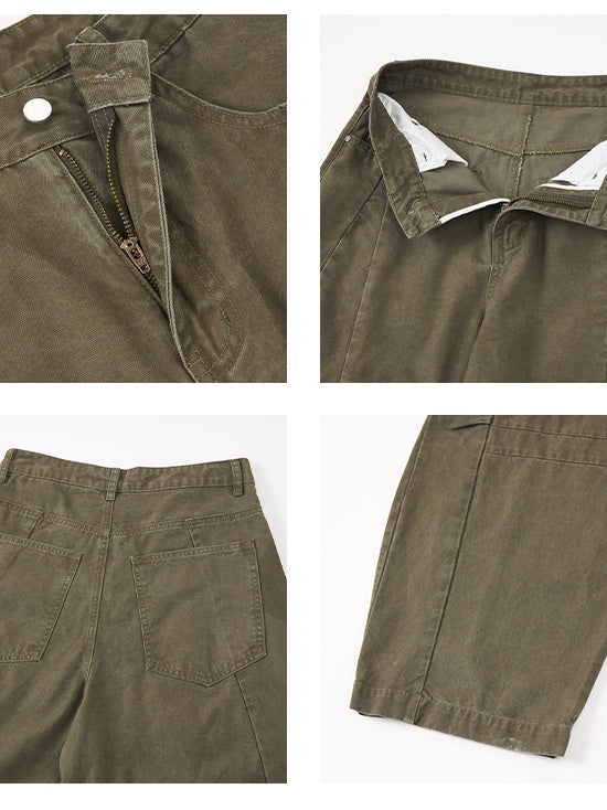 Liber Autumn Neutral wear Pocket decoration Solid Color Pants