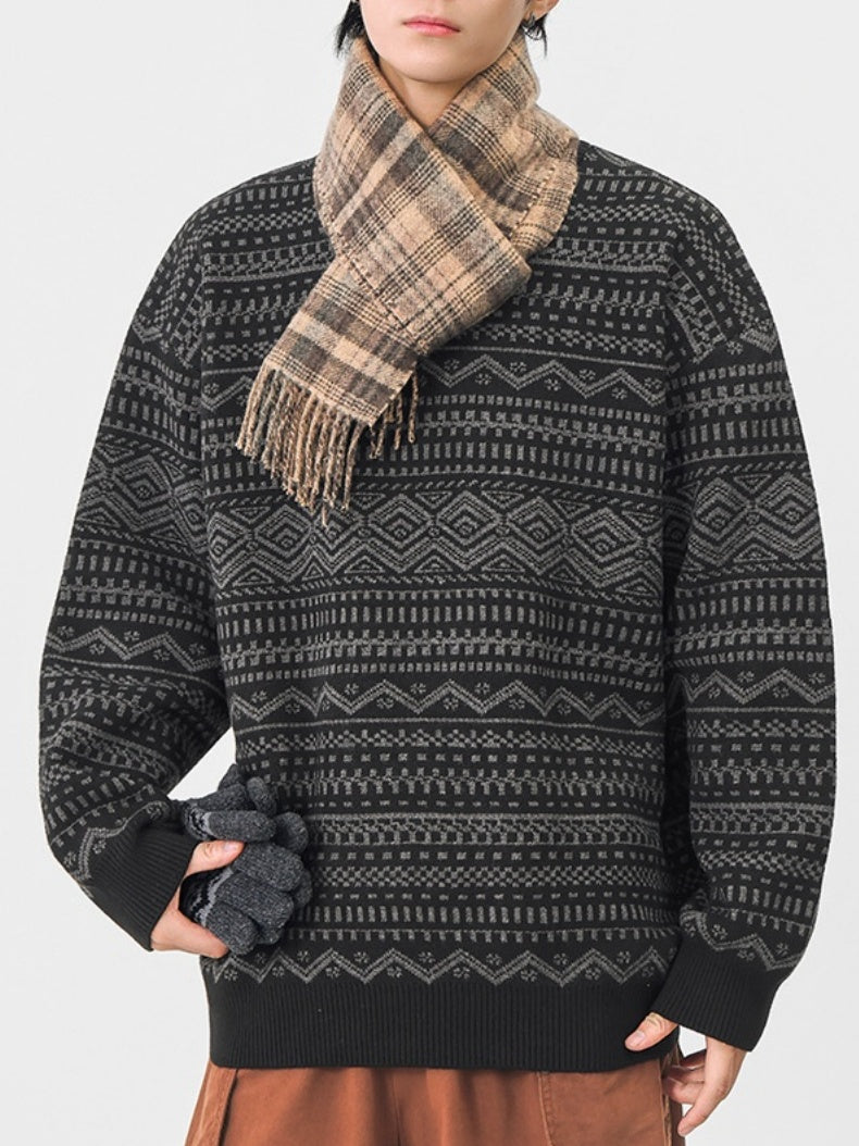 Retro Fair Isle Pattern Sweater Sweaters