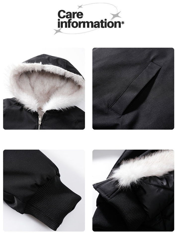 Camouflage Fur Collar Hooded Cotton Jacket