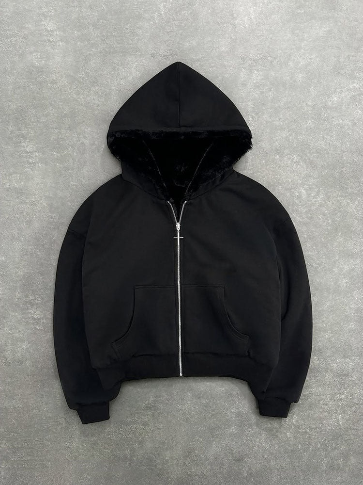 Reversible Leopard Print Hoodie Jacket