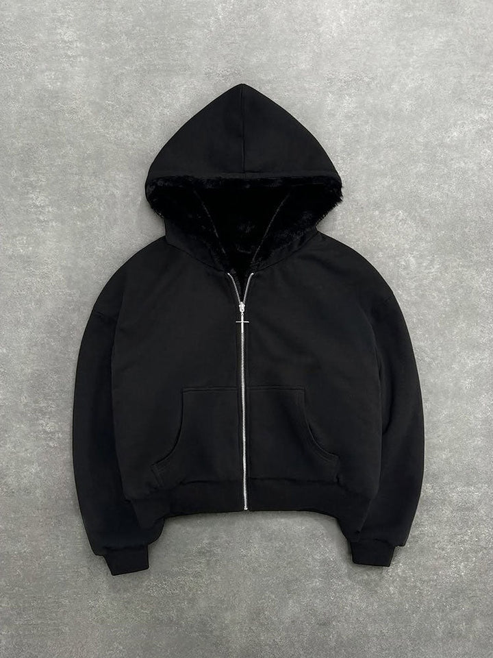 Reversible Leopard Print Hoodie Jacket