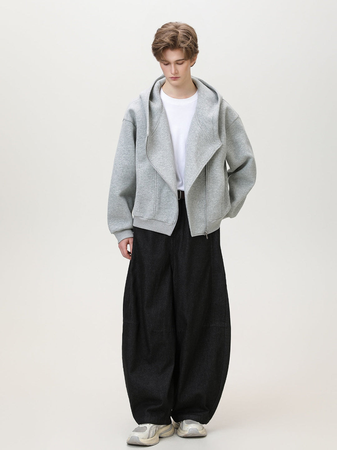 Irregular Zipper Hoodie Jackets