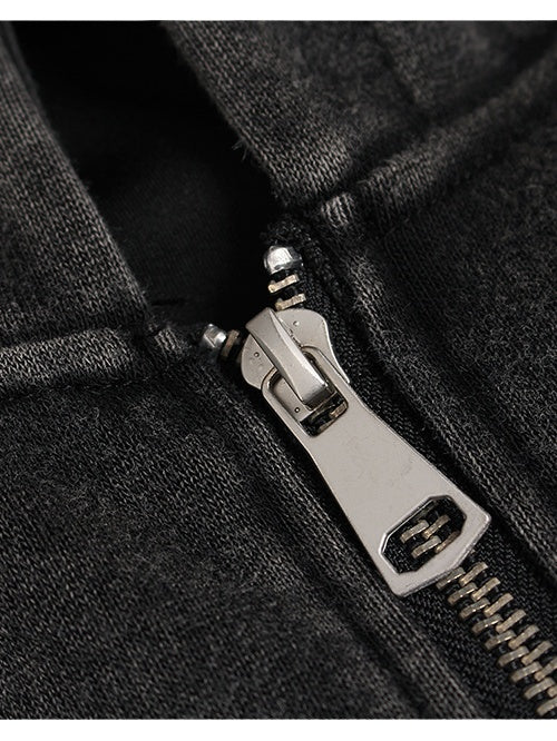 Street-Style Letter Print Hoodie Jacket