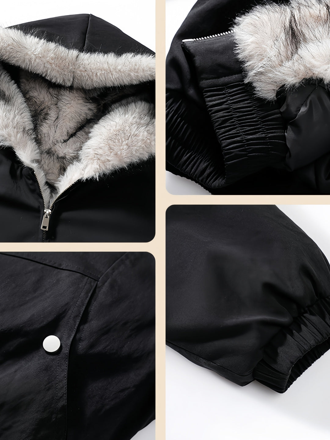 Fur Collar Hooded Thickening Keep Warm Jackets Cotton Jacket