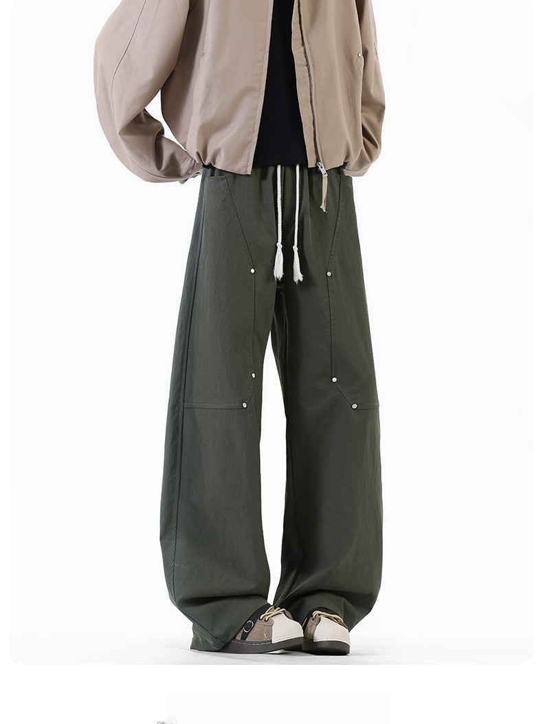 Liber Autumn Neutral wear Studs Stripes Cargo Trousers
