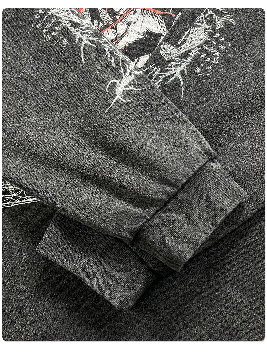 Dark Aesthetics Fake Two-piece Splicing Digital Direct Printing Long-sleeved T-shirt