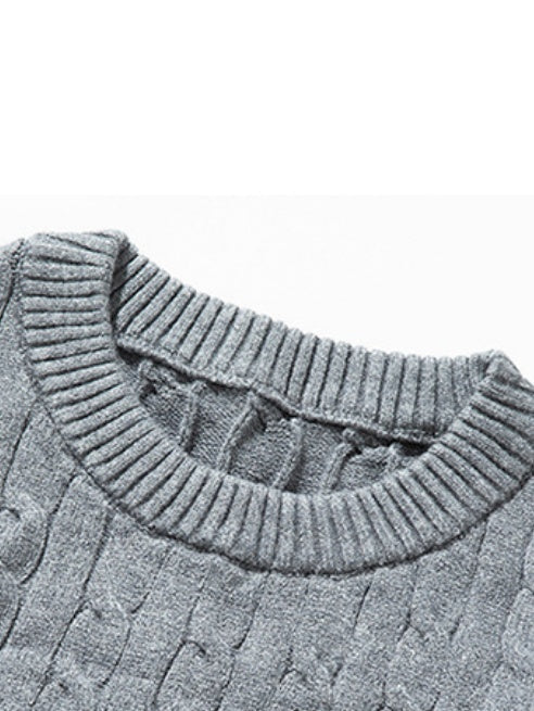 Mahua Retro Keep Warm Crew Neck Loose All-match Sweaters