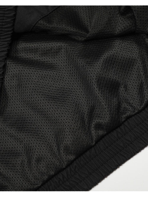 AC Letter Embroidery Stand Collar Zipper Double Layer Loose Jacket