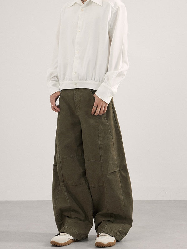 Liber Autumn Neutral wear Pocket decoration Solid Color Pants