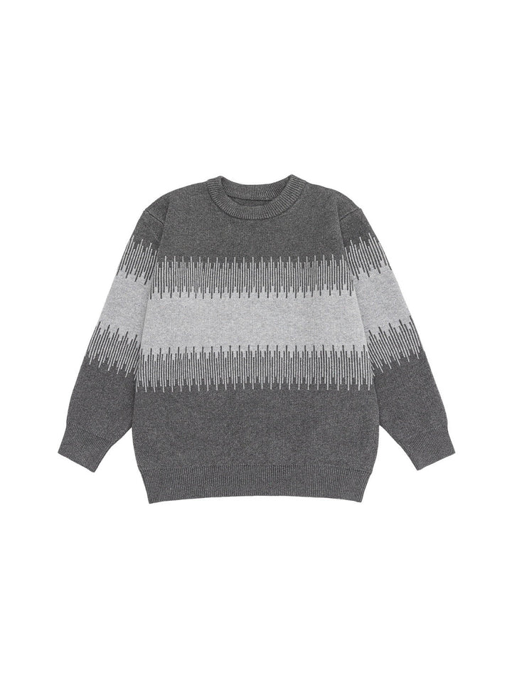 Contrasting Colors Crew Neck Loose Inner Wear Hood Sweaters