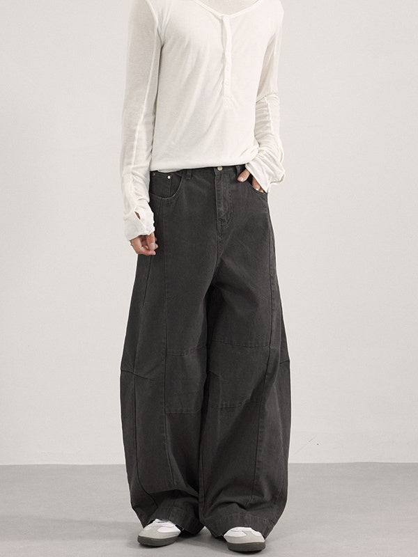Liber Autumn Neutral wear Pocket decoration Solid Color Pants