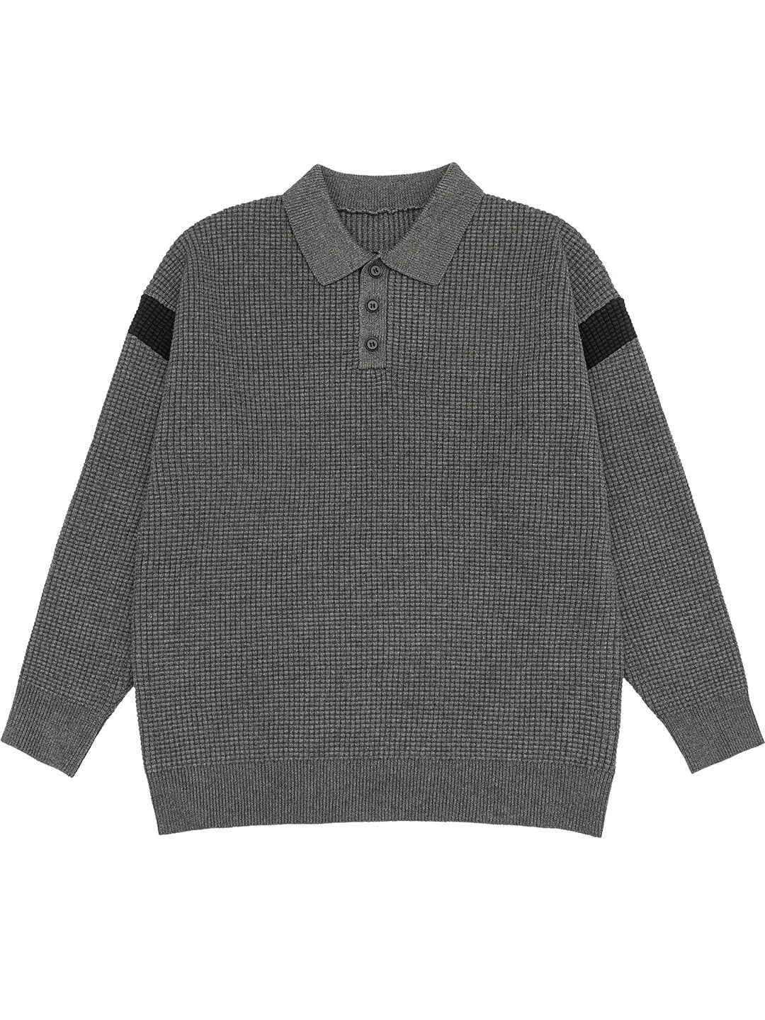 Color Matching Simplicity Loose Polo Lapel Sweaters