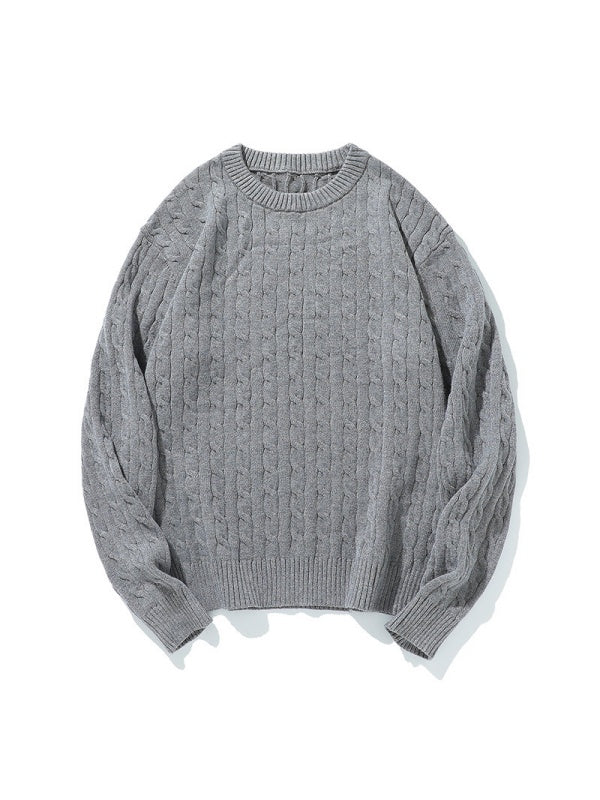 Mahua Retro Keep Warm Crew Neck Loose All-match Sweaters