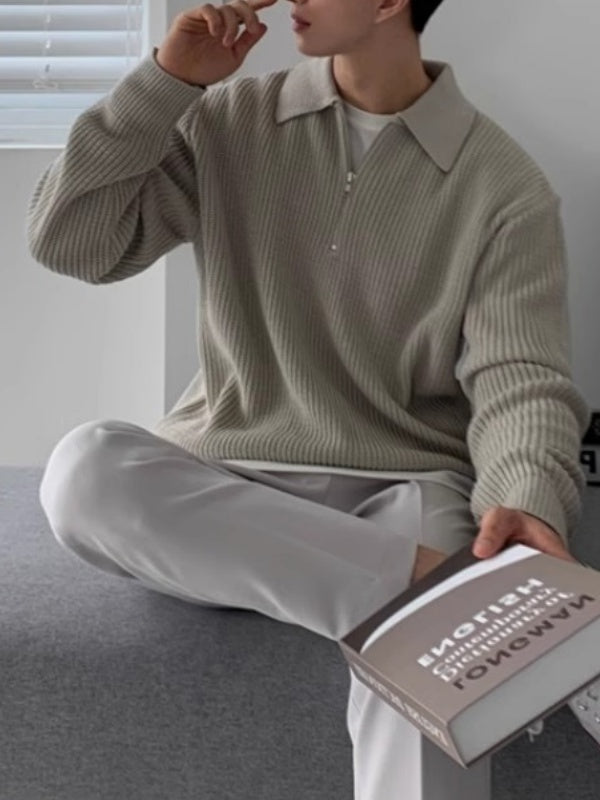 Liber Autumn Men's Solid Color Sweaters