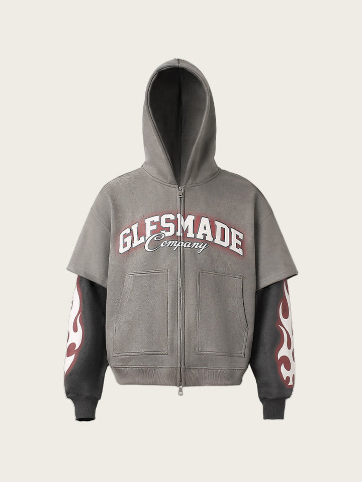 Neutral wear Printed Creativity Fake two-piece sweatshirt