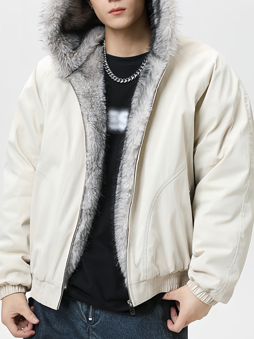 Fur Collar Hooded Thickening Keep Warm Jackets Cotton Jacket