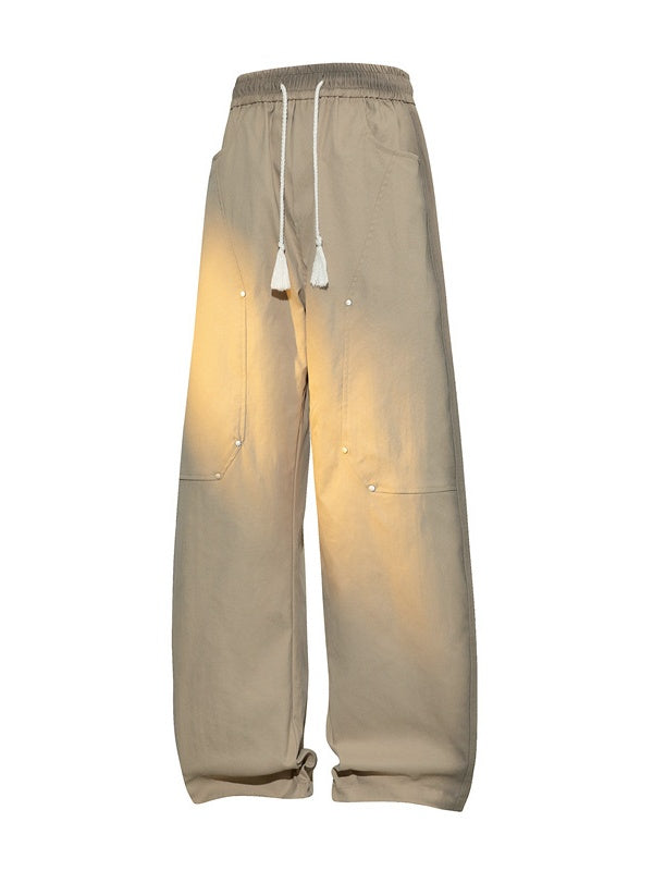 Liber Autumn Neutral wear Studs Stripes Cargo Trousers