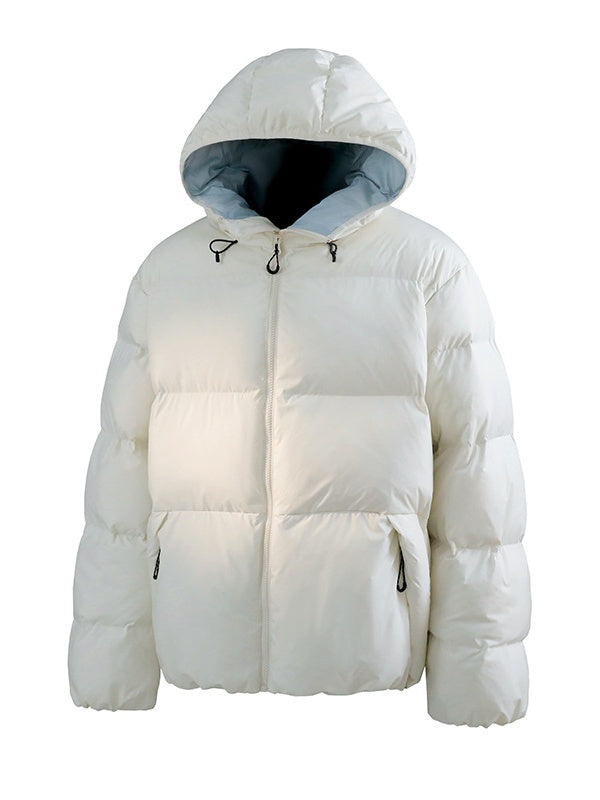 Maillard Contrasting Colors Keep Warm Hooded Coat