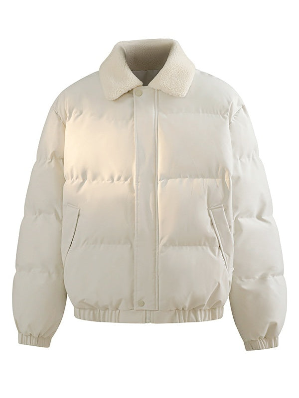 Casual Faux Lambswool Lapel Cotton Coat