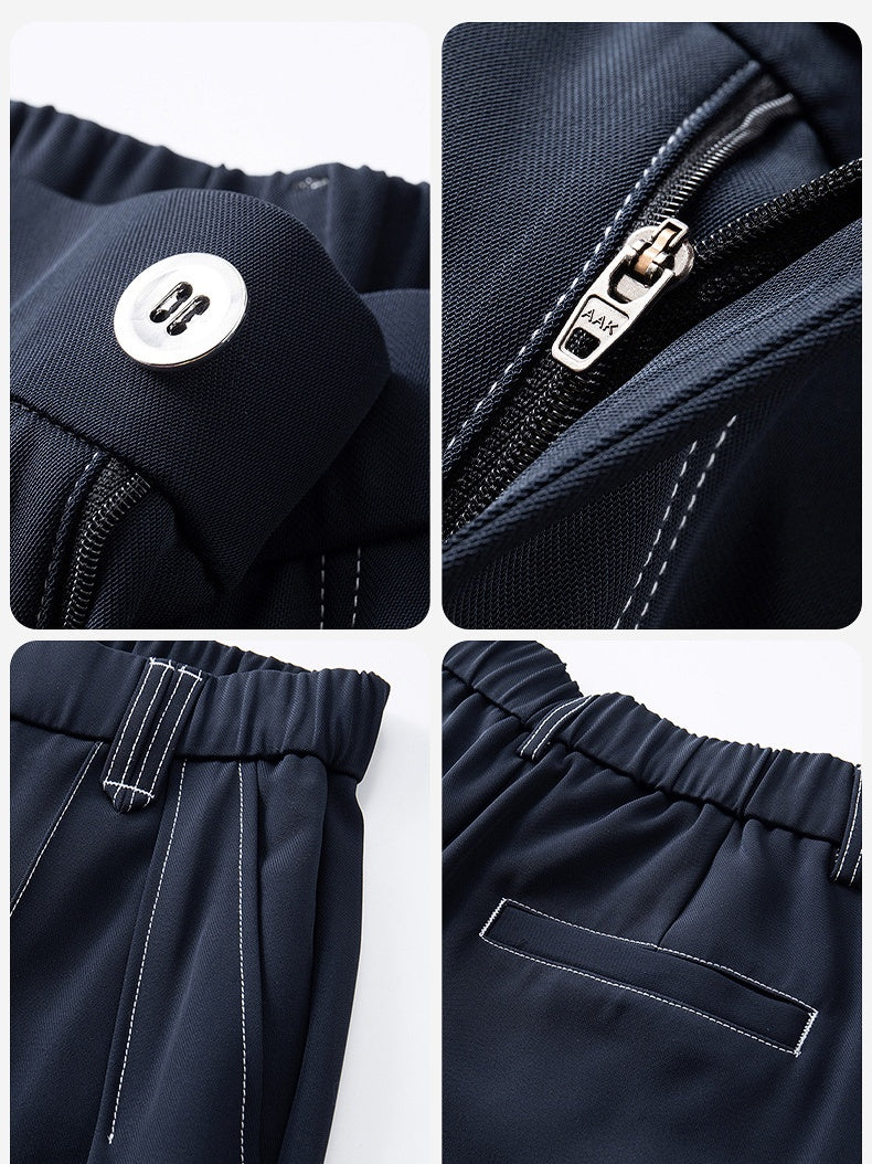 Liber Autumn Men's Ming line Solid Color Pants