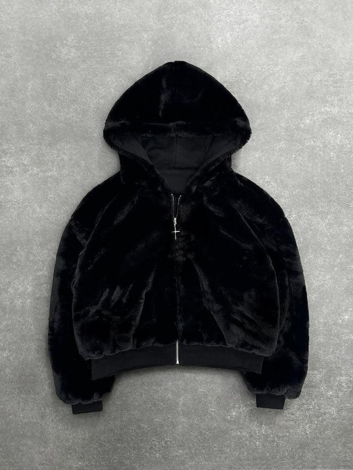 Reversible Leopard Print Hoodie Jacket