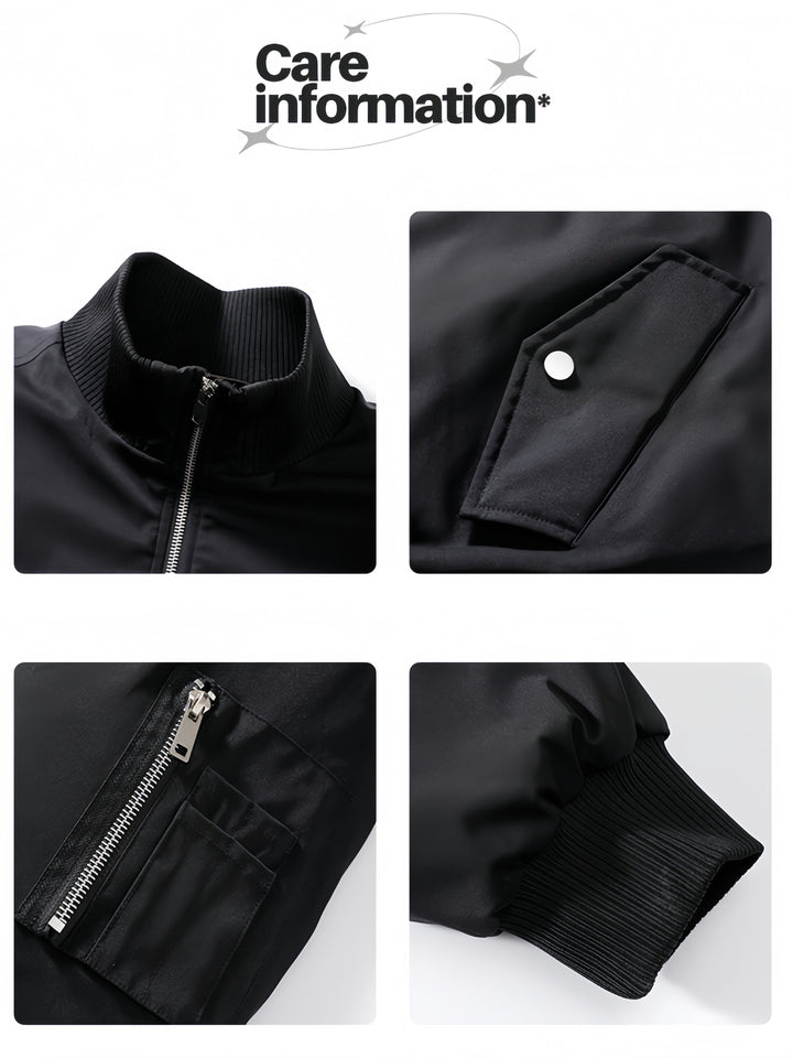 Cleanfit Triple-proof Warm High-collar Flight Jacket In Dark Red