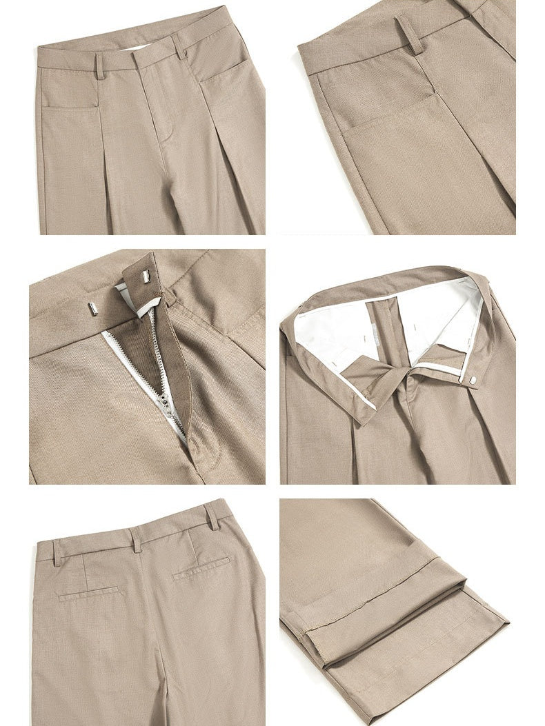 Liber Autumn Men's Pocket decoration Solid Color Pants