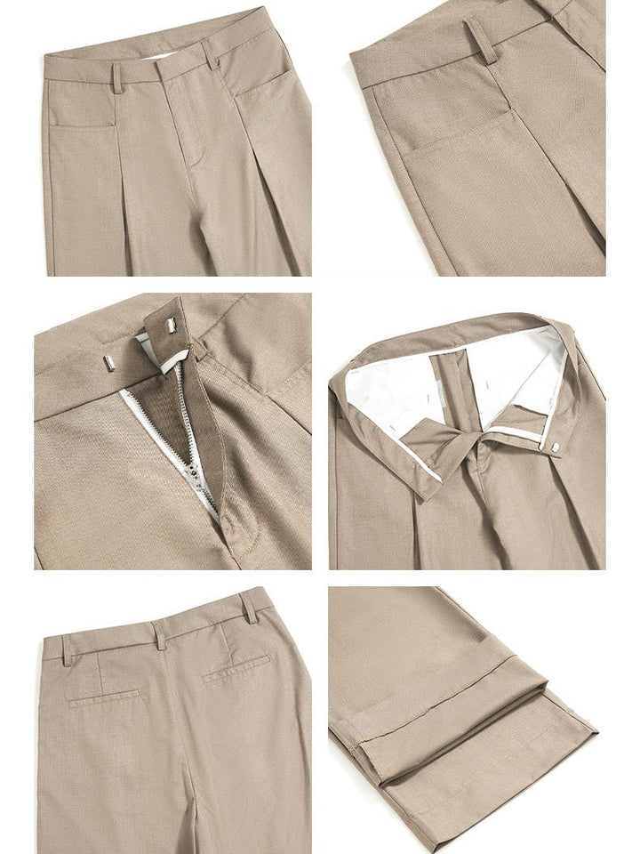 Liber Autumn Men's Pocket decoration Solid Color Pants