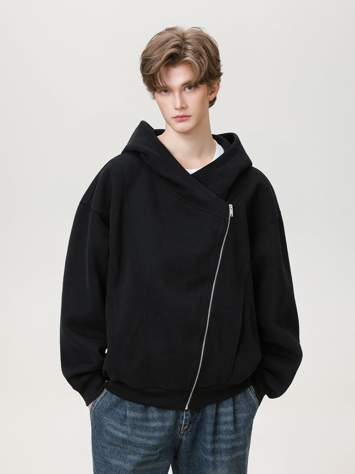 Irregular Zipper Hoodie Jackets