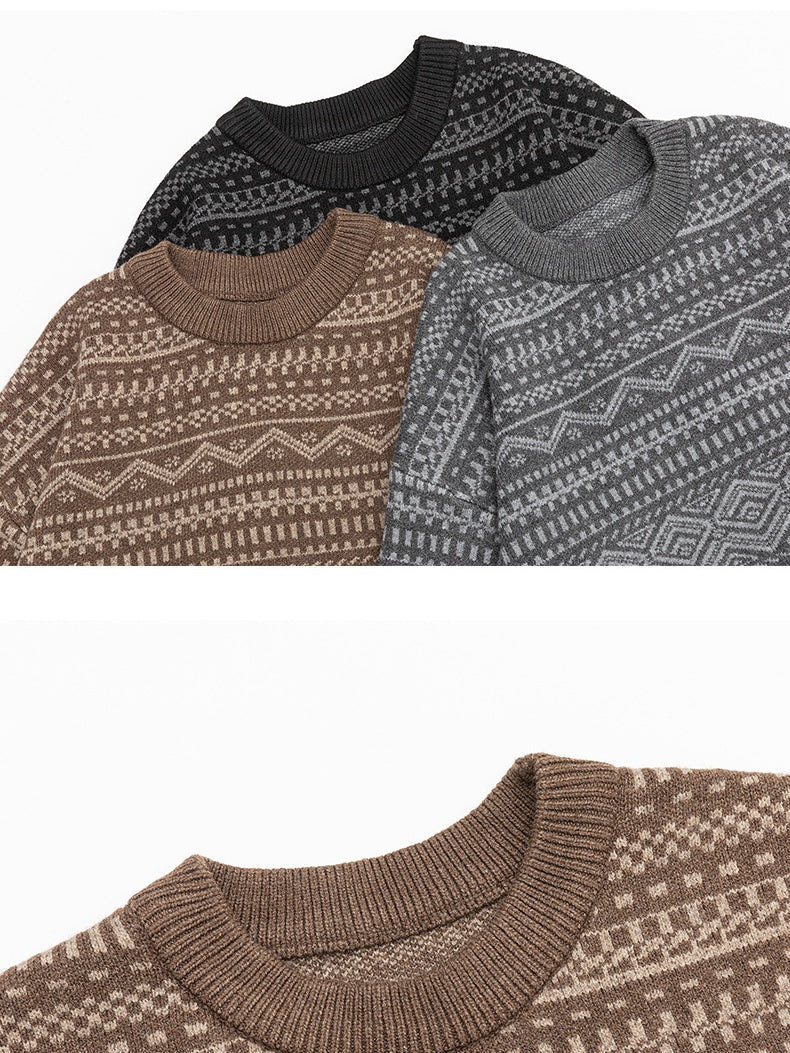 Retro Fair Isle Pattern Sweater Sweaters