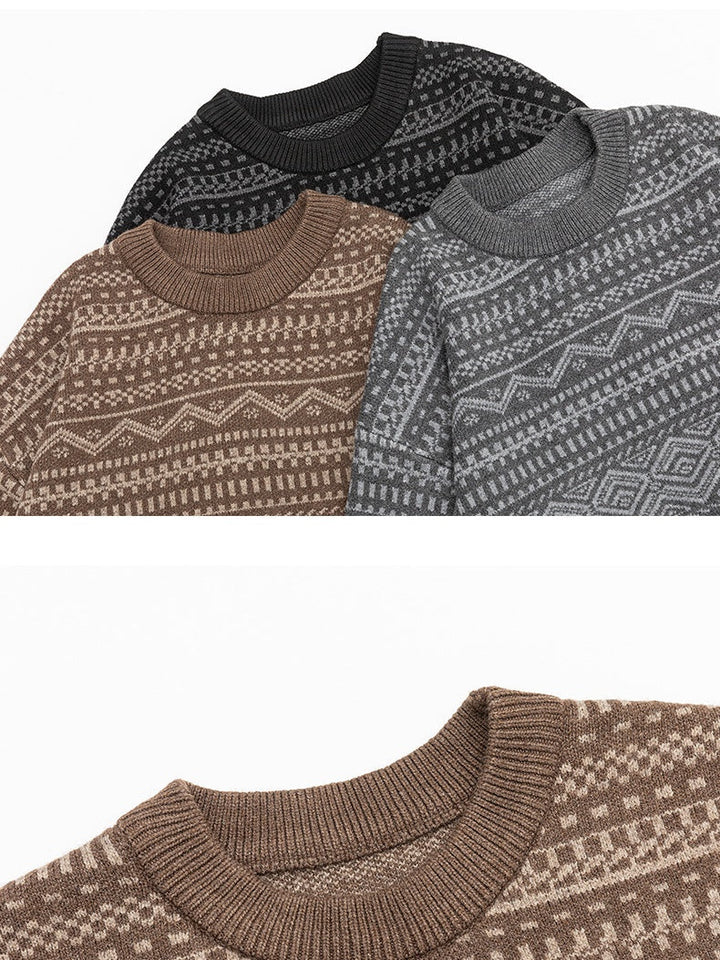 Retro Fair Isle Pattern Sweater Sweaters