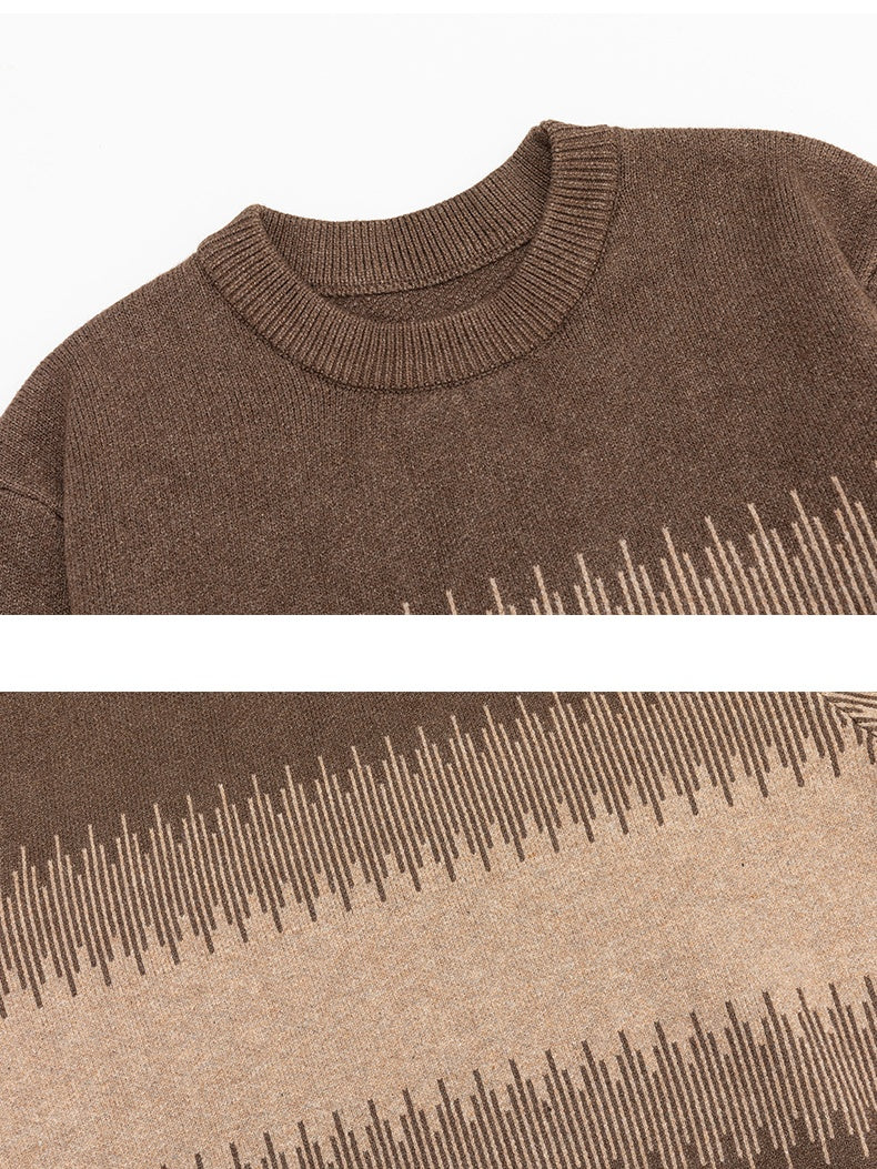 Contrasting Colors Crew Neck Loose Inner Wear Hood Sweaters