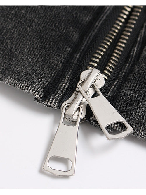 Street-Style Letter Print Hoodie Jacket