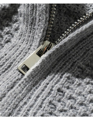 Leisure Half Zipper Pineapple Pattern Hooded Stereo Thickening Sweater