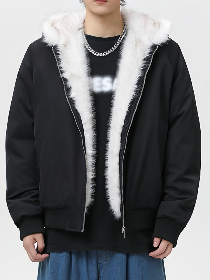Camouflage Fur Collar Hooded Cotton Jacket