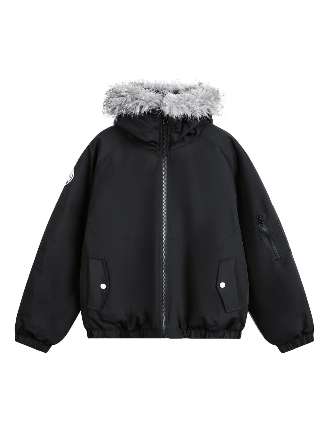 Outdoor Water-repellent Keep Warm Removable Fur Collar Thickening Hooded Parker