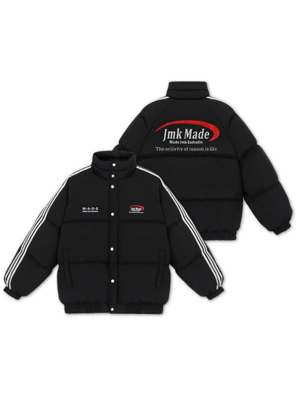 Ribbon Letter Embroidery Keep Warm College Style Cotton Clothes Coat