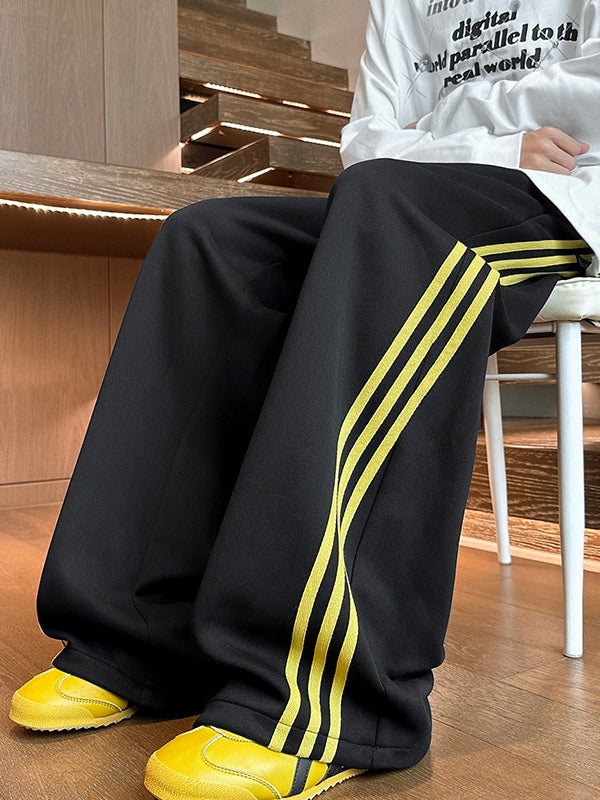 Neutral Color Matching Stripes Pants