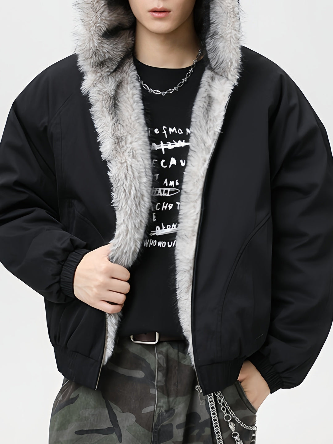 Fur Collar Hooded Thickening Keep Warm Jackets Cotton Jacket