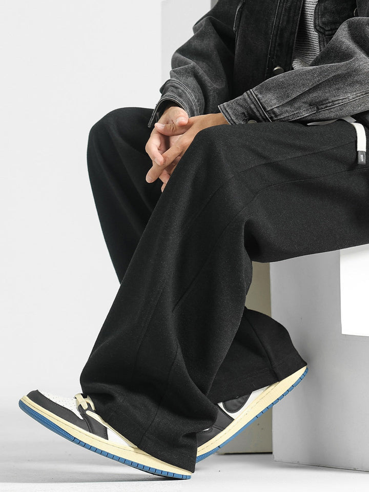 Drape Straight Loose Sweatpants Wide-leg Trousers