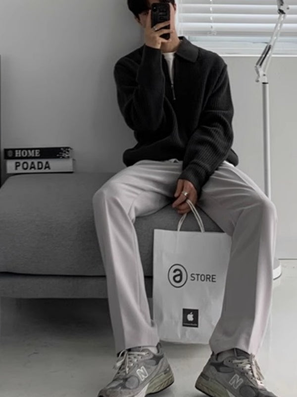 Liber Autumn Men's Solid Color Sweaters