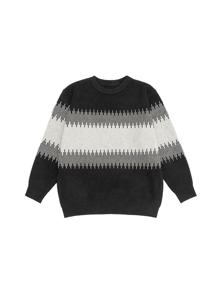 Contrasting Colors Crew Neck Loose Inner Wear Hood Sweaters