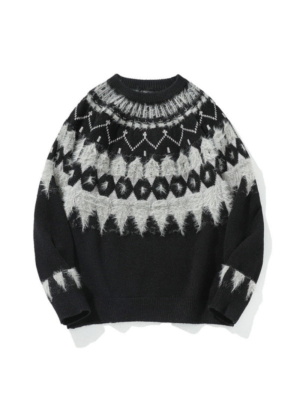 Fair Isle Red Christmas Jacquard Pattern Sweaters