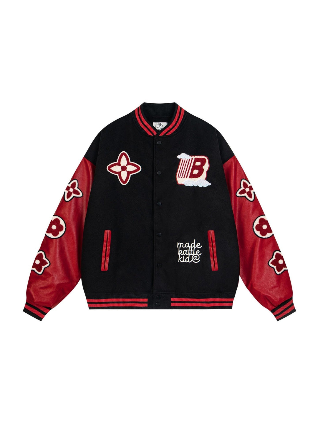 Letter Embroidery Splicing Hip Hop Baseball Uniform