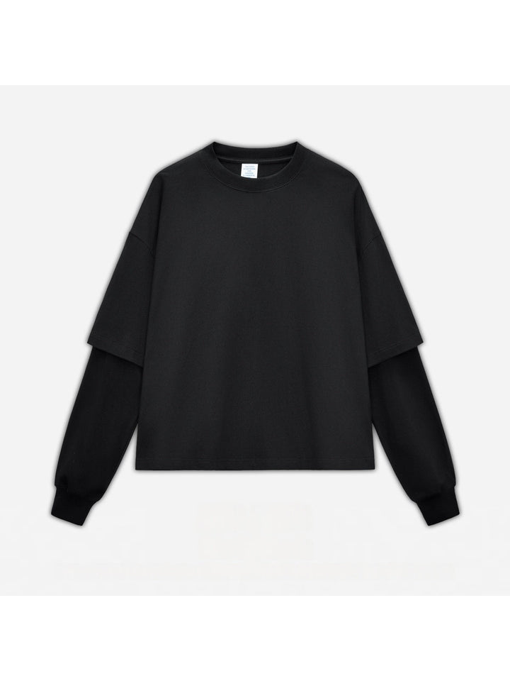 Liber Autumn Neutral wear Color matching Solid Color T-shirts