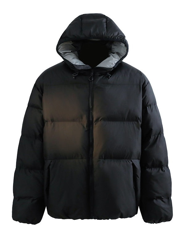 Maillard Contrasting Colors Keep Warm Hooded Coat