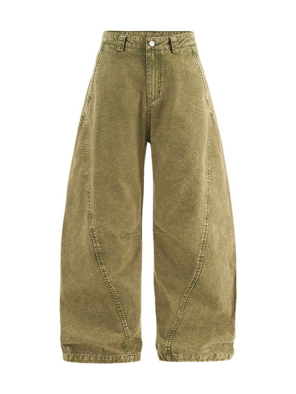 Canvas Washing Water Retro Old Deconstruction Work Casual Pants