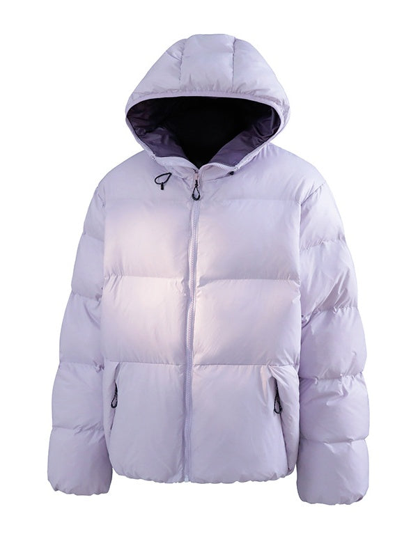 Maillard Contrasting Colors Keep Warm Hooded Coat