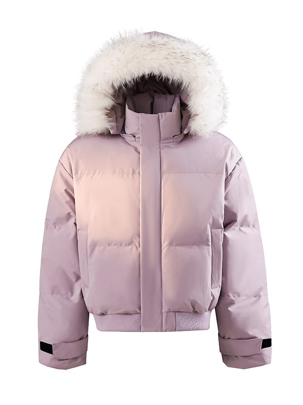 Fur Collar Thickening Keep Warm Loose Hooded Parker Cotton-padded Jacket