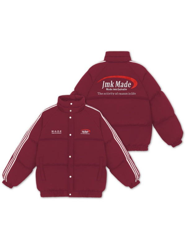 Ribbon Letter Embroidery Keep Warm College Style Cotton Clothes Coat